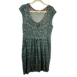 Boden Knit Dress Women 10 Gray Polka Dot Stretch Pocket Mini Sleeveless